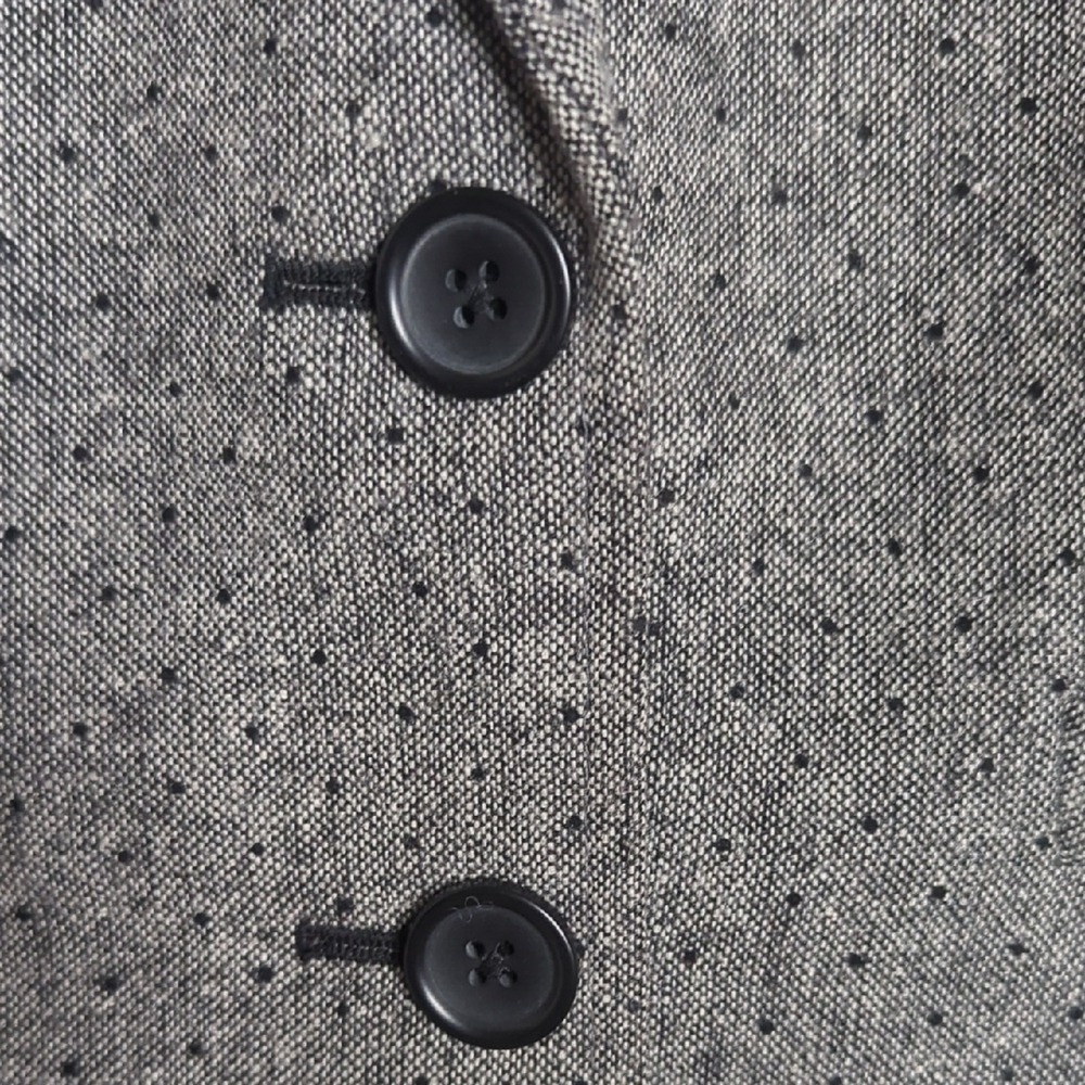 Banana Republic Gray With Black Polka Dots Tweed Tailored Women's Blazer - Picture 3 of 11